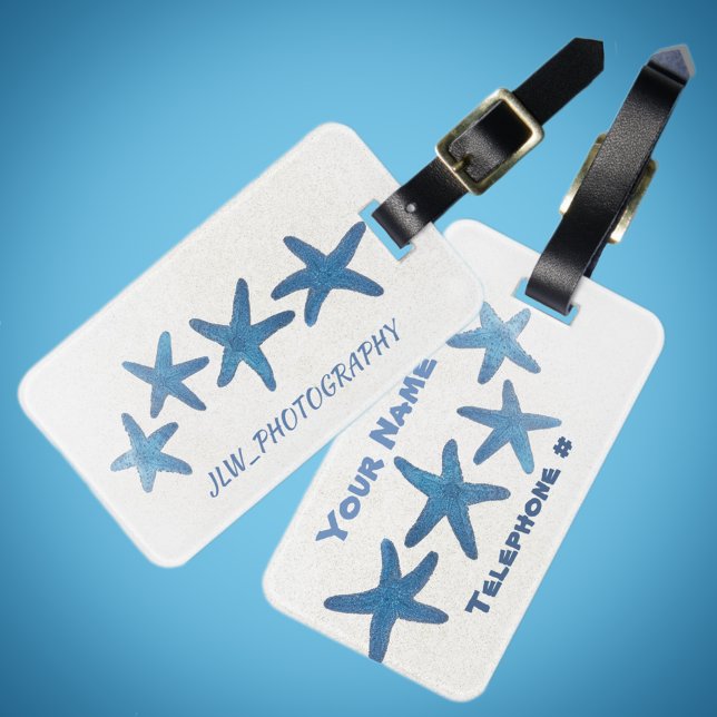 Blue Starfish Customisable Luggage Tag (Creator Uploaded)