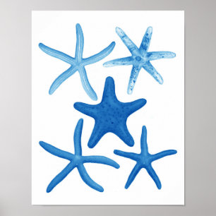 Blue Starfish no.1 beach wall decor