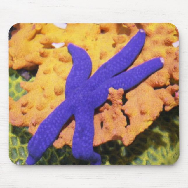 Blue Starfish On A Mousepad (Front)