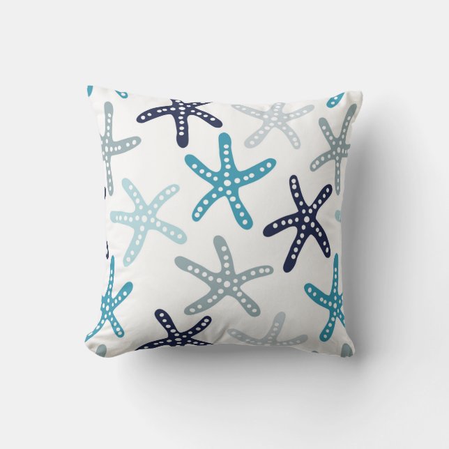 Blue Starfish Pattern Cushion (Front)