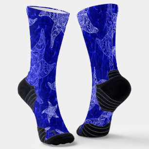 Blue Starfish Pattern  Socks