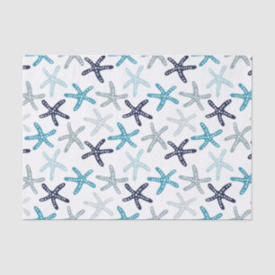 Blue Starfish Pattern Tissue Paper