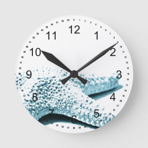 Blue Starfish Round Clock