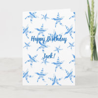 Blue starfish silhouette-custom name card