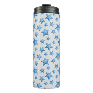 Blue Starfish Summer Beach Nautical Coastal Thermal Tumbler