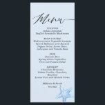 Blue Starfish Summer Wedding Flat Menu Card<br><div class="desc">Blue Starfish Summer Wedding Flat Menu Card is created by szdesign. If your plan is to have summer wedding on the beach or near the sea, or you simply adore colour, scent and the vastness of the sea this design is very close to achieve that goal. The template is very...</div>