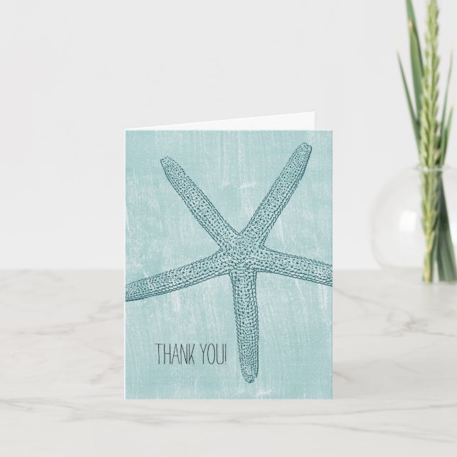 Blue Starfish Thank You Card (Front)