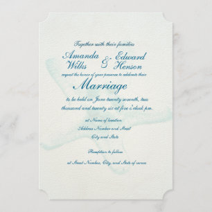 Blue Starfish Watermark Wedding Invitation