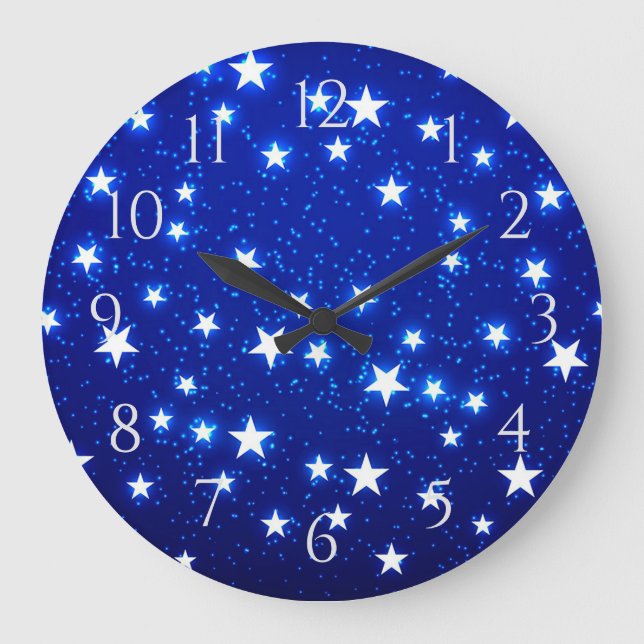Blue Stargazer Large Clock (Front)