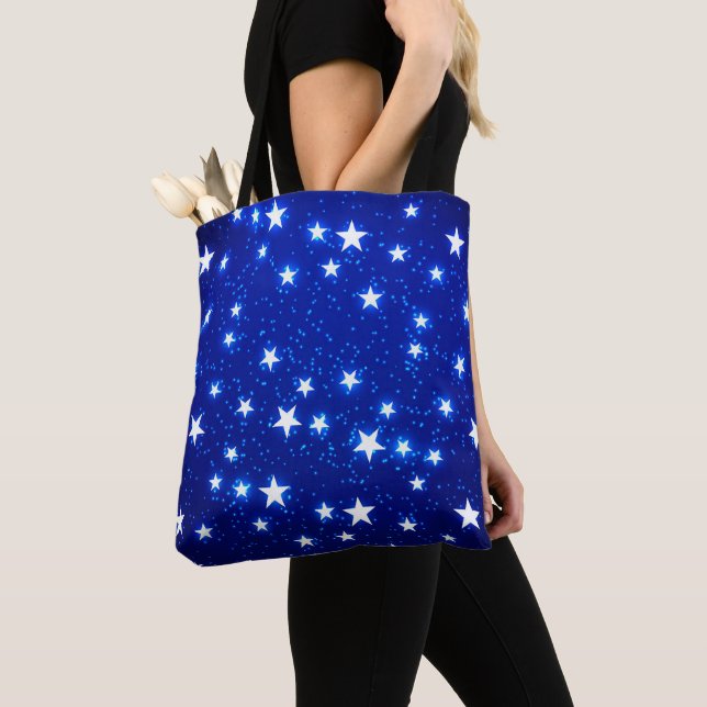 Blue Stargazer Tote Bag (Close Up)