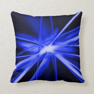 Blue Starlight Abstract Airbrush Art Throw Pillow