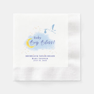 Blue Starlit Baby Boy Bliss Stork Special Delivery Napkin