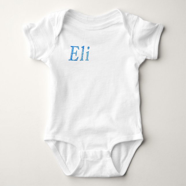 Blue Starry Eli Name, Baby Bodysuit (Front)
