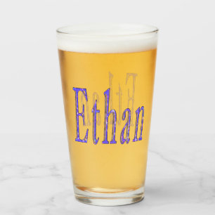 Blue Starry Ethan Name, Glass