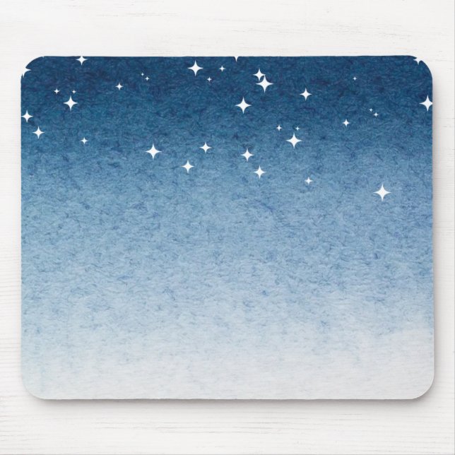 Blue Starry Gradient Mousepad (Front)