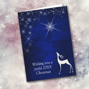 Blue Starry Night Christmas Card