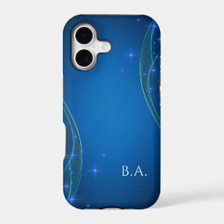 Blue Starry Night Minimalist Initials