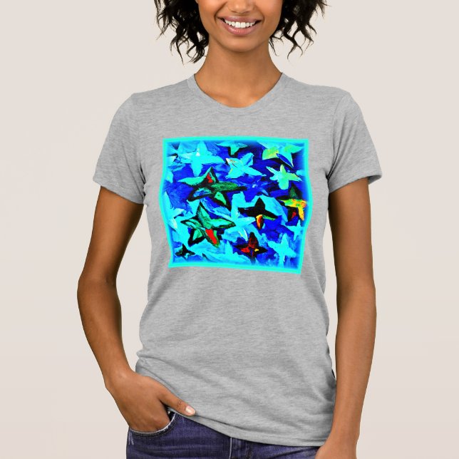 Blue Starry Night Sky. Buy Now T-Shirt (Front)