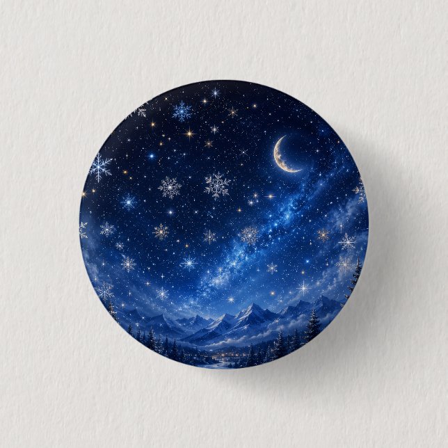 BLUE STARRY NIGHT SKY | CELESTIAL PIN PERSONALIZED (Front)