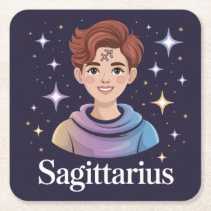 Blue Starry Sagittarius Coaster Set