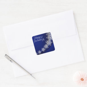 Blue Starry Sky With Ice Flakes Square Sticker
