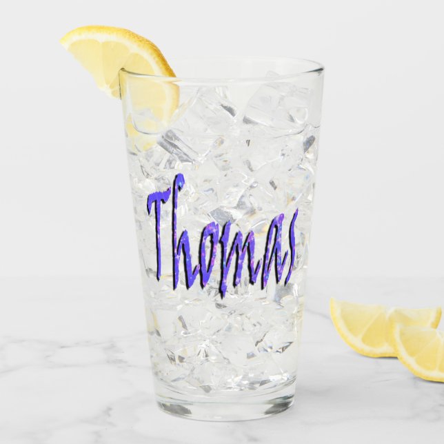 Blue Starry Thomas Name Logo, Glass (Front Ice)