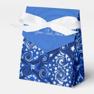 Blue Stars and Swirls Pattern Favour Box