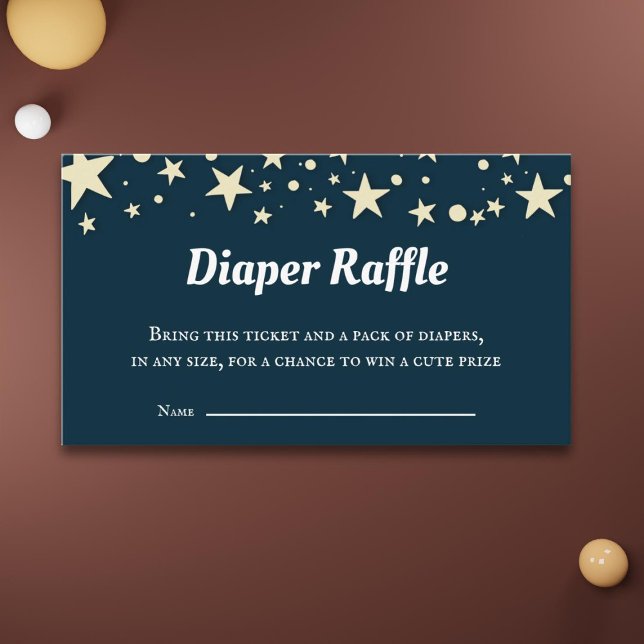 Blue Stars Baby Shower Diaper Raffle  Enclosure Card (Creator Uploaded)