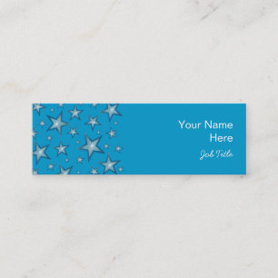 Blue Stars business card side white skinny