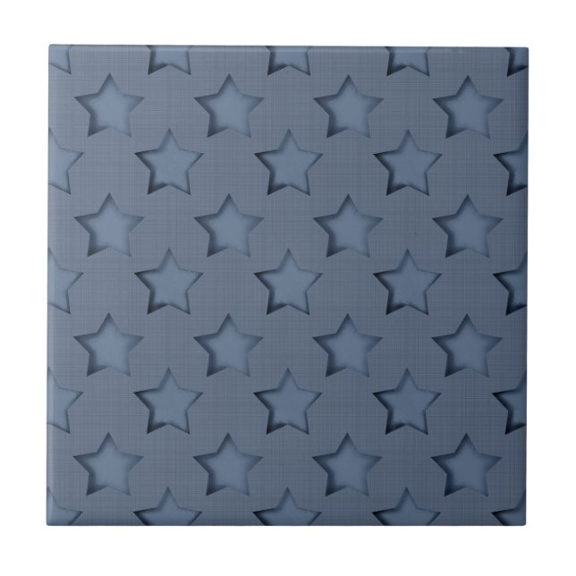 Blue stars ceramic tile (Front)