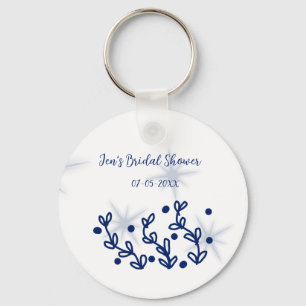 Blue stars leaves royal luxury bridal shower  key ring