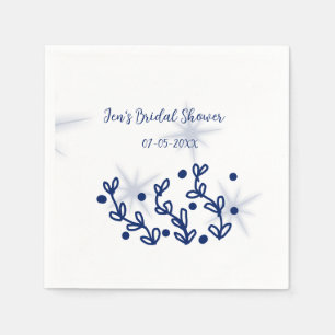 Blue stars leaves royal luxury bridal shower  napkin