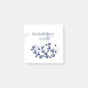 Blue stars leaves royal luxury bridal shower post-it notes