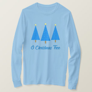 Blue stars modern Christmas tree T-Shirt