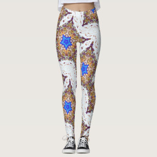 blue stars multi-colour leggings