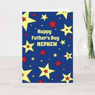 Blue Stars Nephew Happy Father's Day Card
