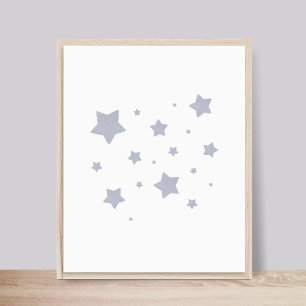 Blue Stars Nursery Poster