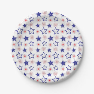 Blue Stars Paper Plate