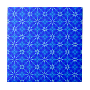 Blue stars pattern ceramic tile