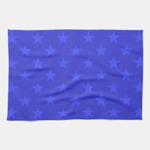 Blue stars pattern tea towel
