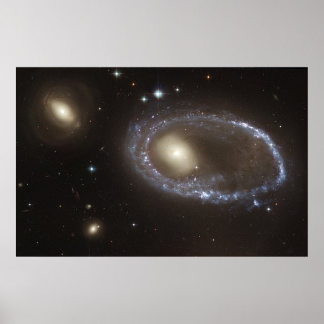Blue Stars Ring Nucleus of Galaxy AM 0644-741 Poster (Front)