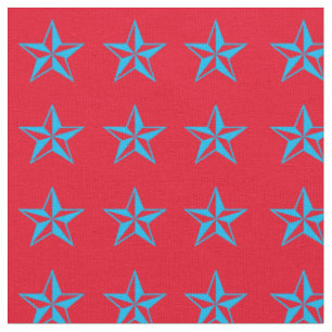 Blue Stars Rodeo Western Fabric