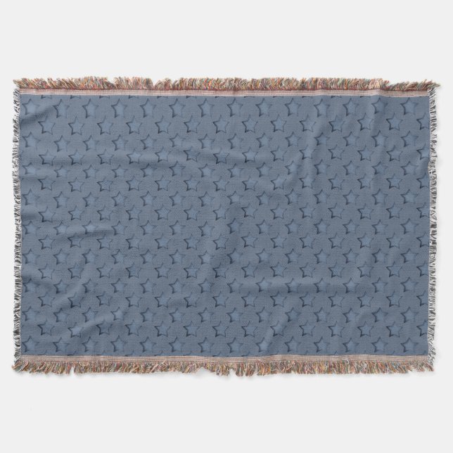 Blue stars throw blanket (Front)