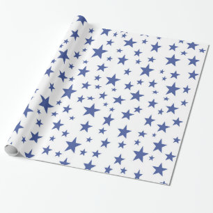 Blue Stars Wrapping Paper