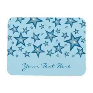 Blue Stars 'Your Text' flexible magnet pale blue