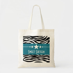 Blue Stars Zebra Print Sweet 16 Bag