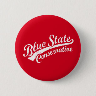 Blue State Conservative 6 Cm Round Badge