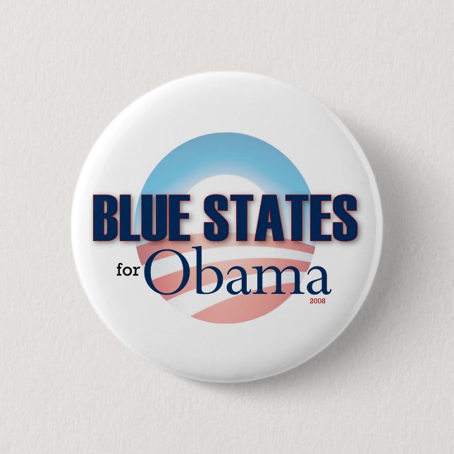 Blue States for Obama 6 Cm Round Badge (Front)