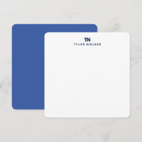 Blue Stationery Paper With Initials