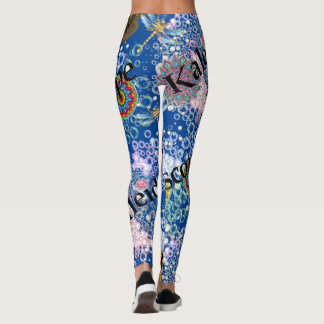 Blue Steampunk Dragonfly Leggings